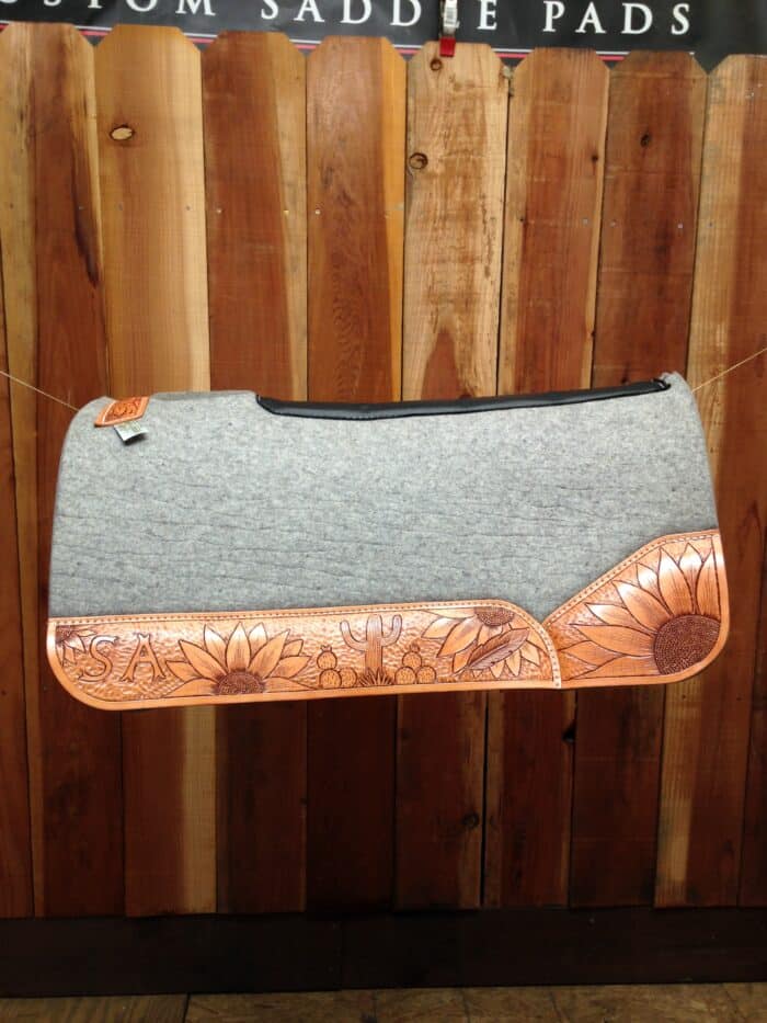 custom hand tooled saddle pad