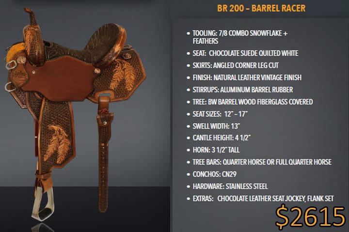 Custom Aztec Tooled Barrel Saddle