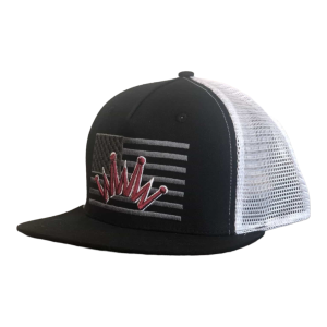 flat brim black USA flag in gray with Best Ever logo over top