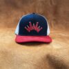 Flat brim red white blue hat