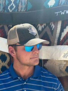 Heather charcoal tan mesh hat