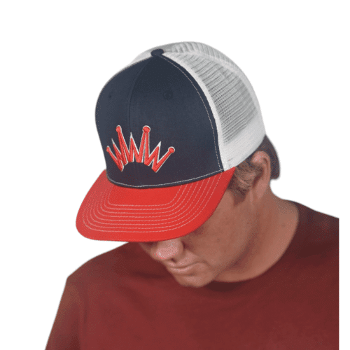 Flat Brim Navy Red Brim hat