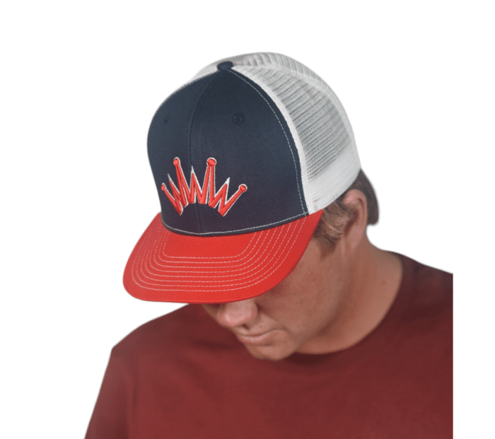Flat Brim Navy Red Brim hat