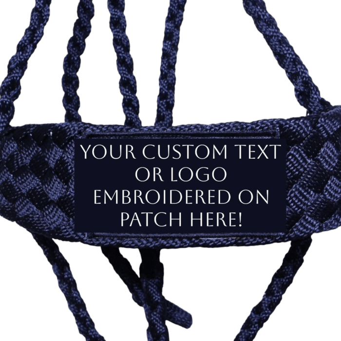 Black custom mule tape halter