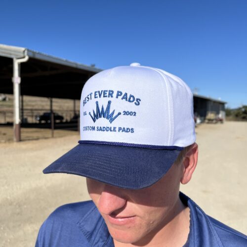 Flat Brim White Navy Rope Cap