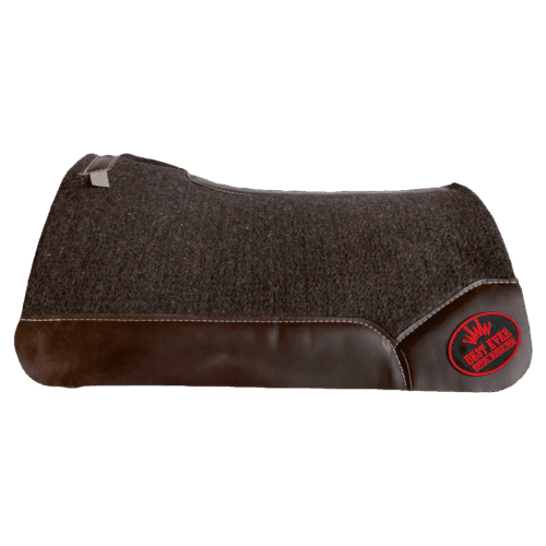 The OG Dark Grey Saddle Pad with Espresso Oiled Cowboy Leather and Red Best Ever Logo Patch