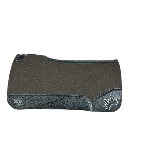 OG Saddle Pad With Black Elephant - Crown in White/Black Embroidery