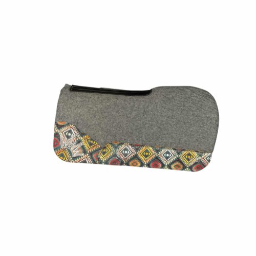 28x28 3/4" Gray Kush Wool Open Extended Wither Saddle Pad (#123299)