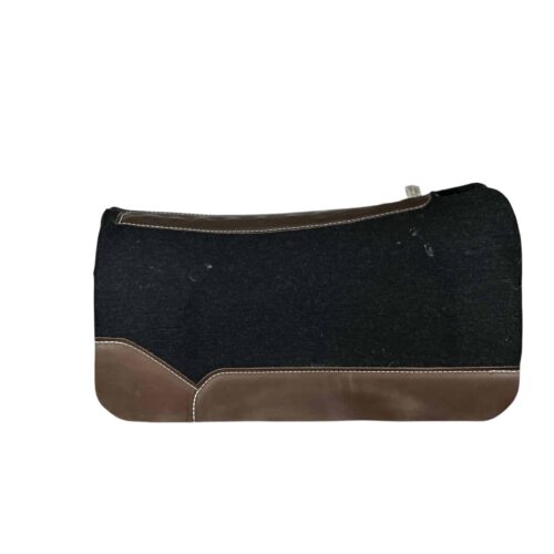 34x34 1" Black Kush Wool Open Petite Wither Saddle Pad (#124097)