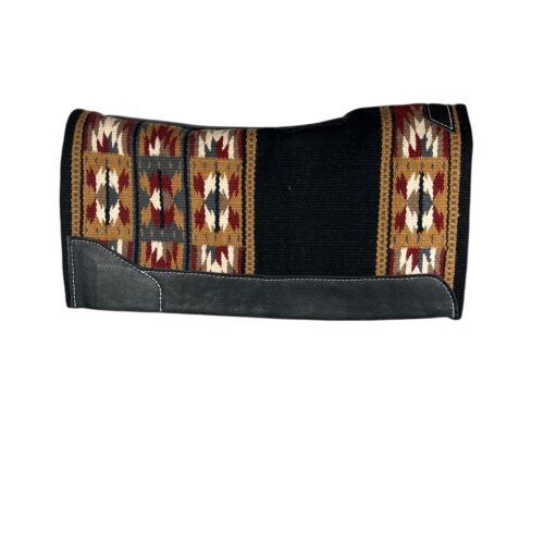 34x38 Sandhill Black Red Brown 1/2" Felt Fleece Navajo Saddle Pad (#133260)